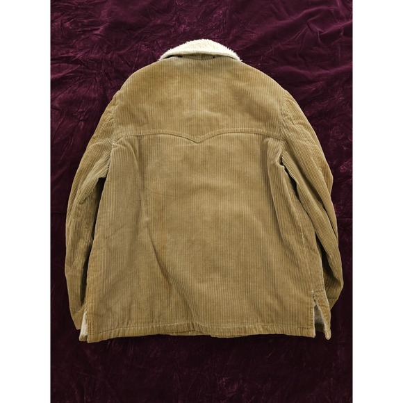 Vintage 1970s McGregor Tan Corduroy Sherpa Lined Western Marlboro Jacket 46 - Picture 4 of 10